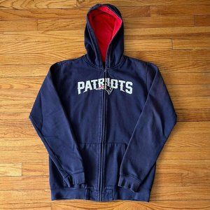 Vintage Patriots Zip-Up Hoodie - Navy Blue